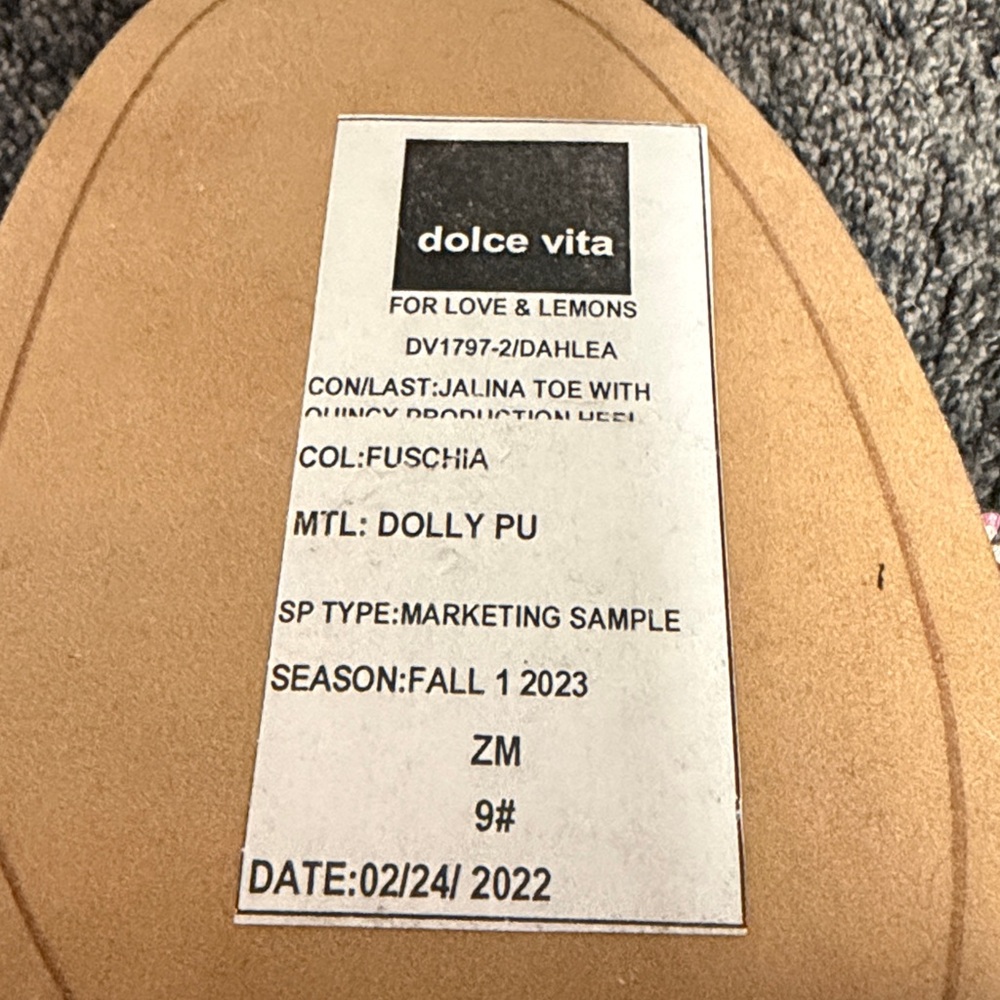Dolce Vita x For Love & Lemons DAHLEA Fuschia Pink Strappy Sandals Size 9 NEW - Picture 8 of 8